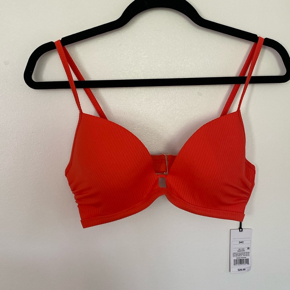 Shade & Shore Coral bathing suit top 34C size